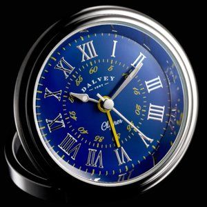 DALVEY "Clipper Clock" Blue and Yellow Foldable Travel Desk Clock